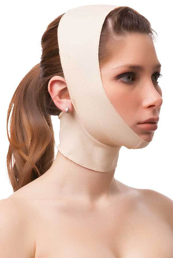 Post Facial Surgery Chin Strap Compression Garment with Medium Neck Support